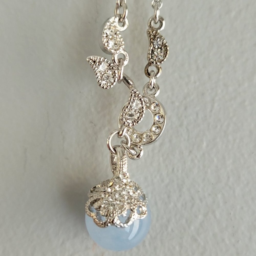 Necklace & Earrings Set Matching with Blue Stone - Picture 5 of 6